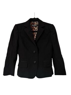 Dolce & Gabbana Button Notch Collar Wool Blazer Womens 38 Black Italy Career